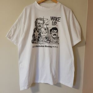 Vintage CBC Radio Halifax Information Morning T-Shirt Bruce MacKinnon Cartoon XL